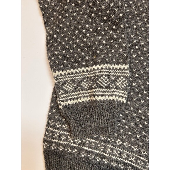 VTG Husfliden Skien Sweater Mens XL 100% Wool Hand Knit Norway Crew Neck Gray - Picture 3 of 9